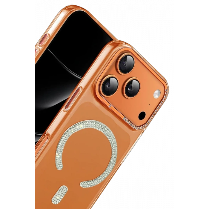 Apple iPhone 17 Pro Max Tash Diamond Magsafe Kapak - Turuncu