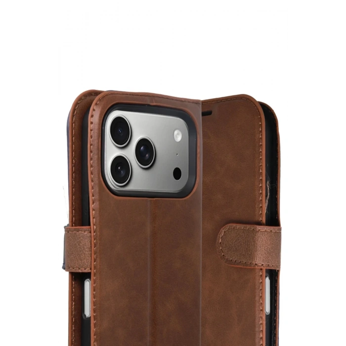 Apple iPhone 17 Pro Max Trend S Plus Kapaklı Kılıf - Taba