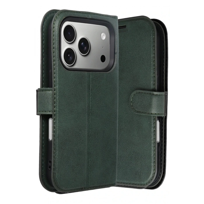 Apple iPhone 17 Pro Max Trend S Plus Kapaklı Kılıf - Yeşil