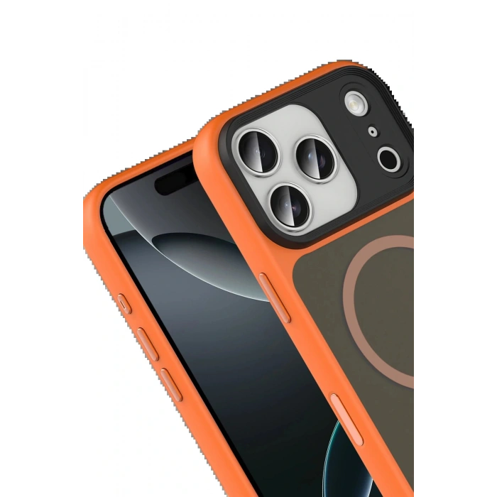Apple iPhone 17 Pro Megane Magsafe Kapak - Turuncu