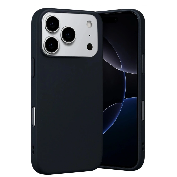 Apple iPhone 17 Pro Nano içi Kadife Silikon - Siyah