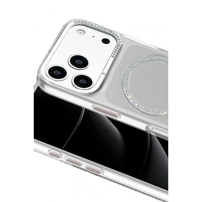 Apple iPhone 17 Pro Tash Diamond Magsafe Kapak - Beyaz