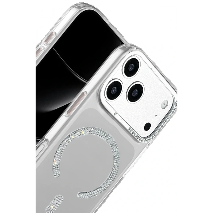 Apple iPhone 17 Pro Tash Diamond Magsafe Kapak - Beyaz