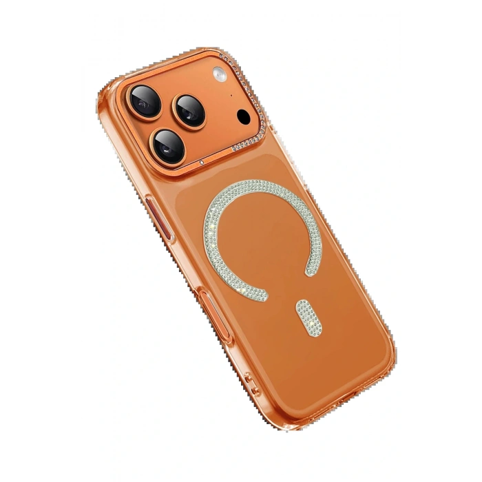 Apple iPhone 17 Pro Tash Diamond Magsafe Kapak - Turuncu