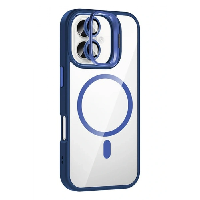Apple iPhone 17 Remim Lensli Magsafe Standlı Kapak - Lacivert