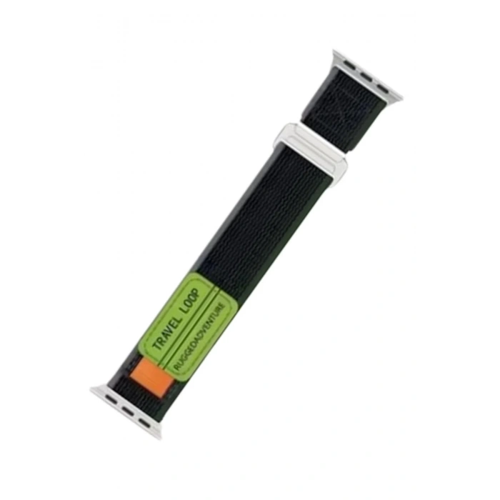 Apple Watch 38mm Alice Kumaş Kordon - Yeşil-Gri