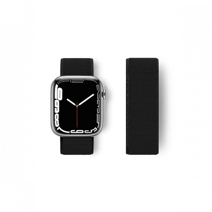 Apple Watch 38mm Hasırlı Cırtcırtlı Kordon - Siyah