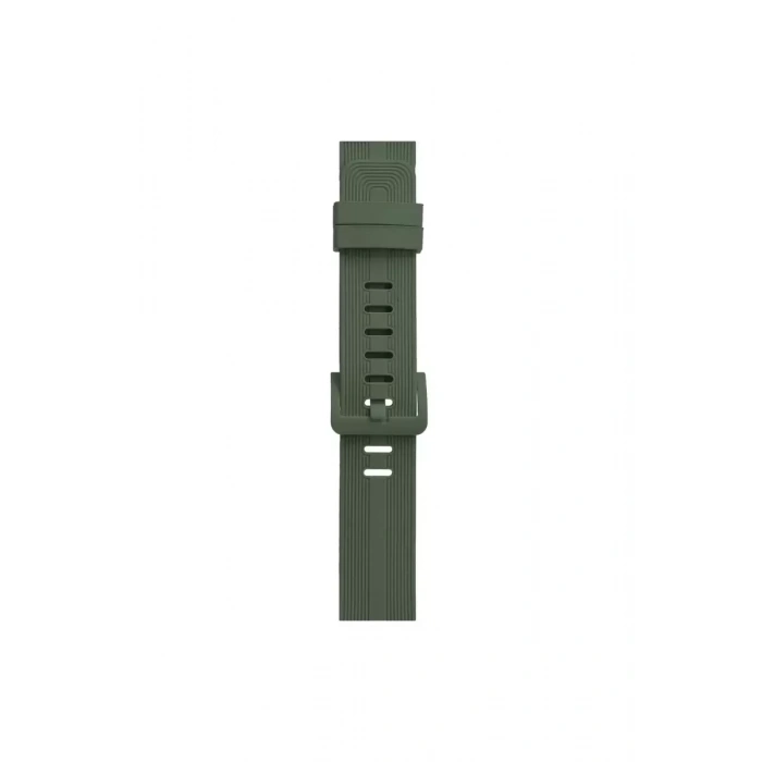 Apple Watch 38mm KR408 Çizgili Silikon Kordon - Koyu Yeşil