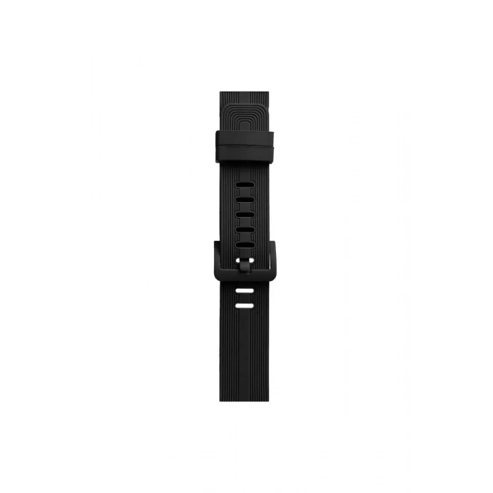Apple Watch 38mm KR408 Çizgili Silikon Kordon - Siyah