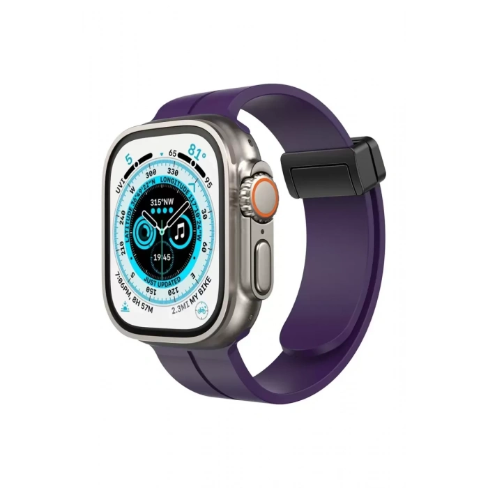 Apple Watch 38mm KR412 Elegance Stylısh Kordon - Derin Mor