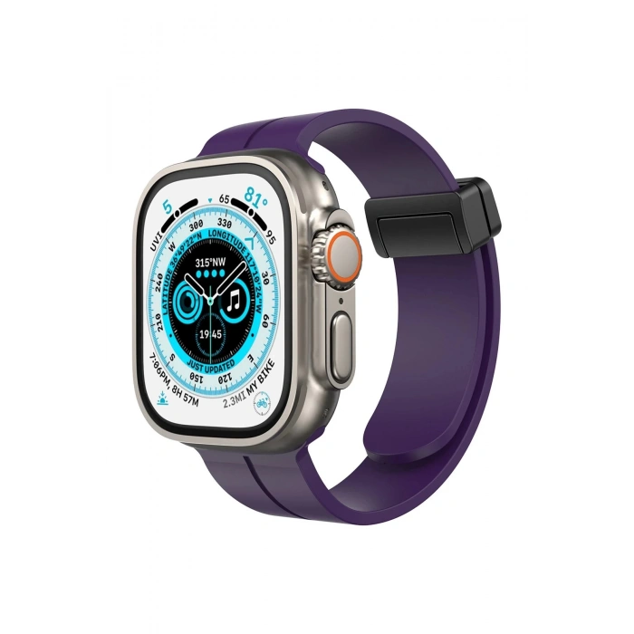 Apple Watch 38mm KR412 Elegance Stylısh Kordon - Derin Mor