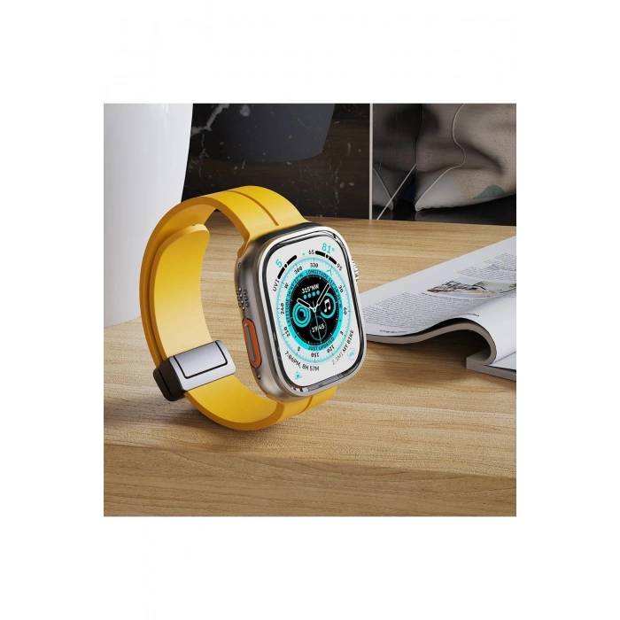 Apple Watch 38mm KR412 Elegance Stylısh Kordon - Turuncu