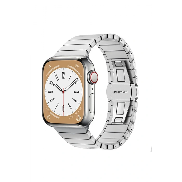 Apple Watch 38mm KR413 Fine Steel Kordon - Gümüş