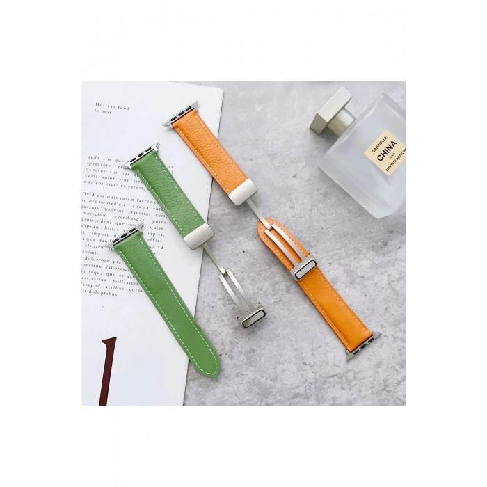 Apple Watch 38mm KR414 Daks Deri Kordon - Lacivert