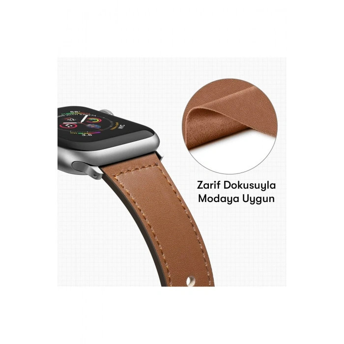 Apple Watch 38mm KR415 Luaz Deri Kordon - Lacivert