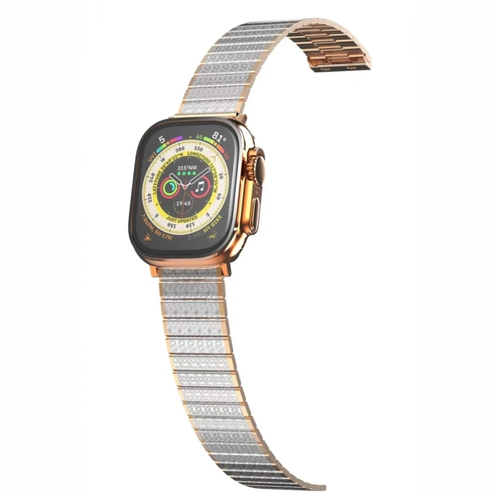 Apple Watch 38mm Made Metal Kordon - Gümüş-Rose Gold