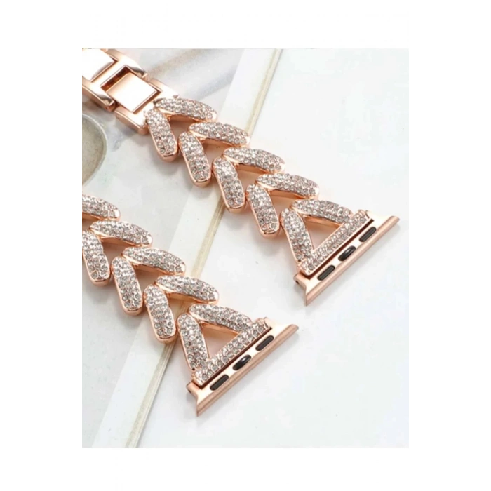 Apple Watch 38mm Node Taşlı Kordon - Siyah