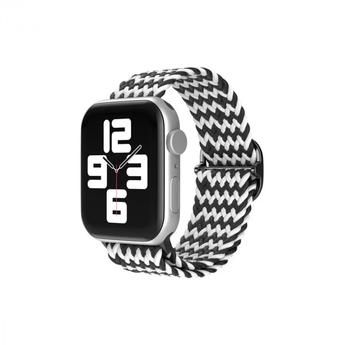 Apple Watch 38mm Star Kordon - Zigzag Siyah-Beyaz