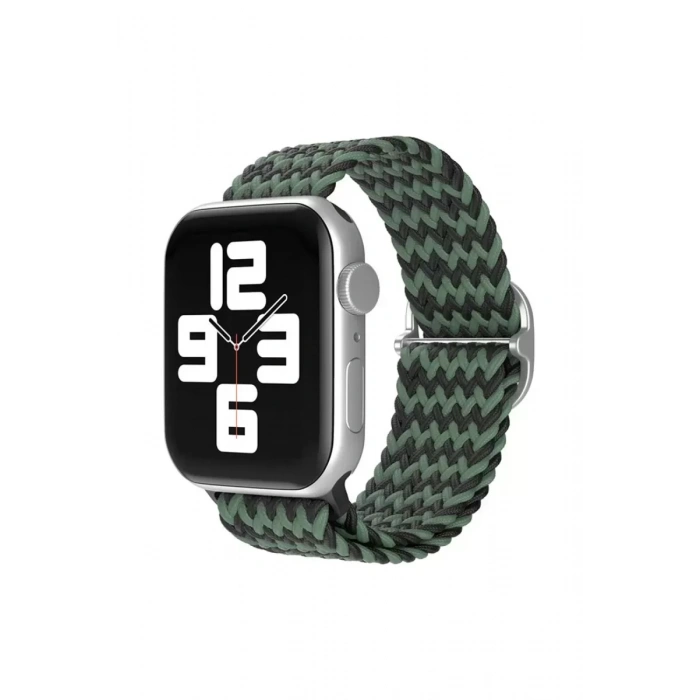Apple Watch 38mm Star Kordon - Zigzag Yeşil-Siyah