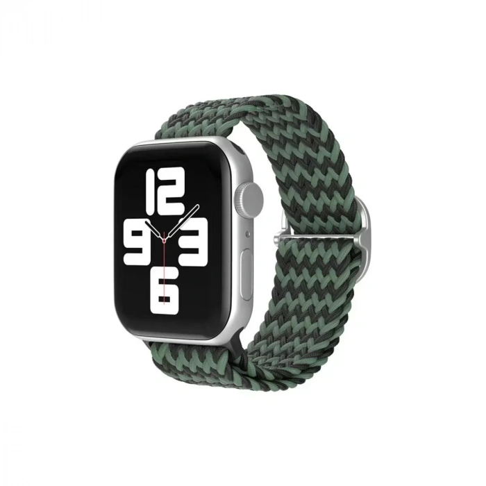 Apple Watch 38mm Star Kordon - Zigzag Yeşil-Siyah
