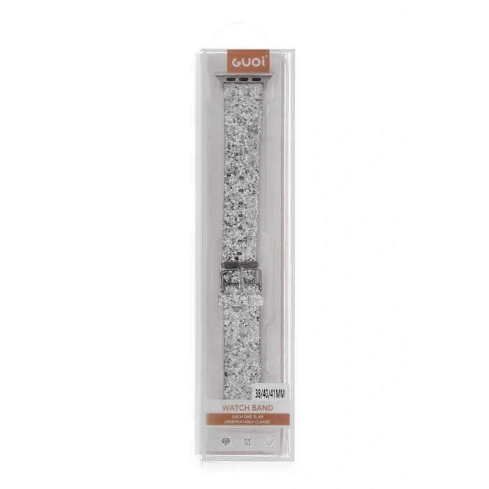 Apple Watch 38mm Starry Taşlı Kordon - Gümüş