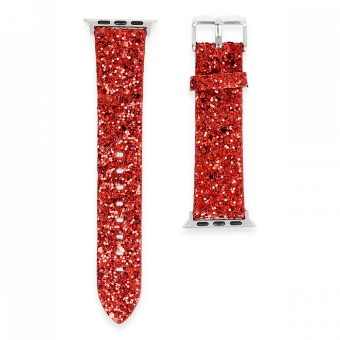Apple Watch 38mm Starry Taşlı Kordon - Kırmızı