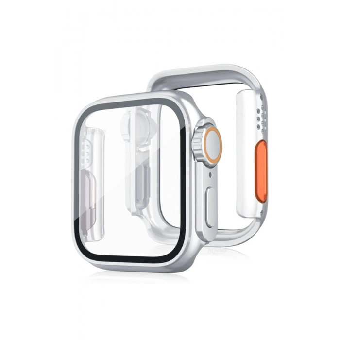 Apple Watch 40mm Watch 49mm Kasa Dönüştürücü ve Ekran Koruyucu - Gümüş