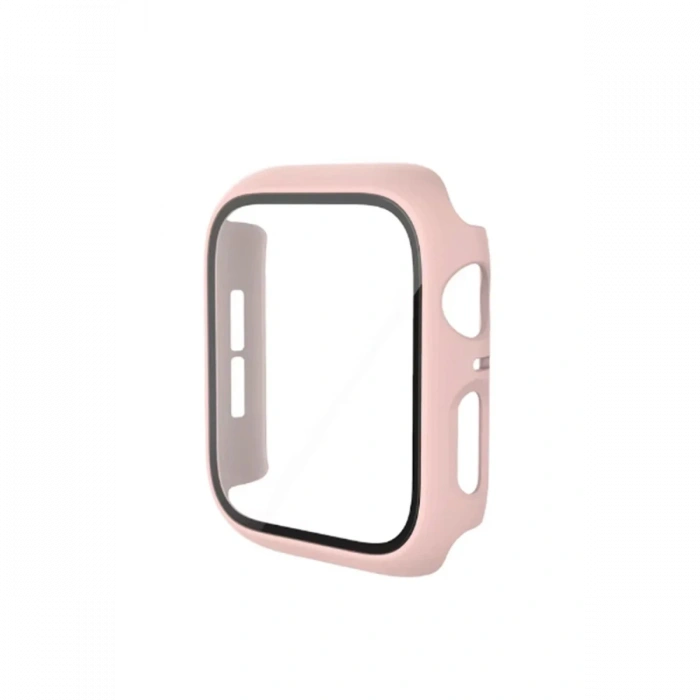 Apple Watch 41mm Camlı Kasa Ekran Koruyucu - Pembe