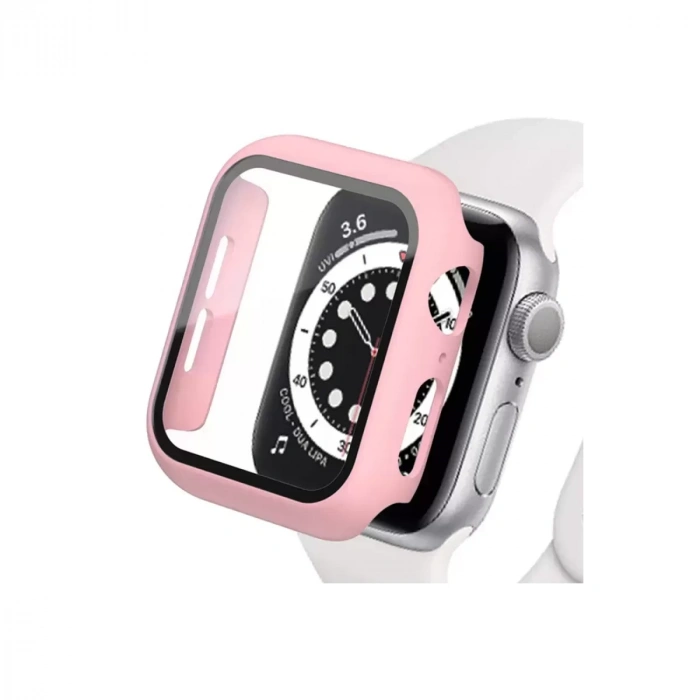 Apple Watch 41mm Camlı Kasa Ekran Koruyucu - Rose Gold