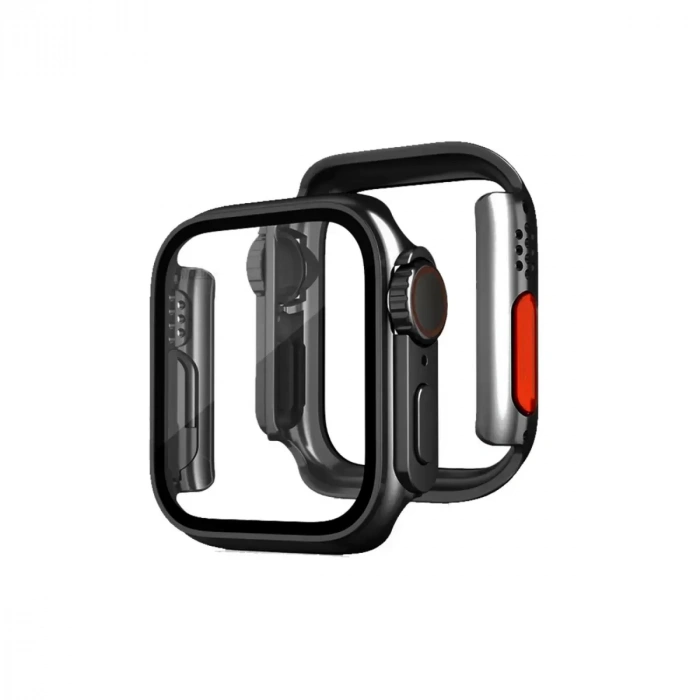 Apple Watch 41mm Watch 49mm Kasa Dönüştürücü ve Ekran Koruyucu - Siyah