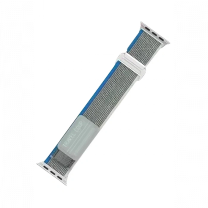 Apple Watch 42mm Alice Kumaş Kordon - Mavi-Gri