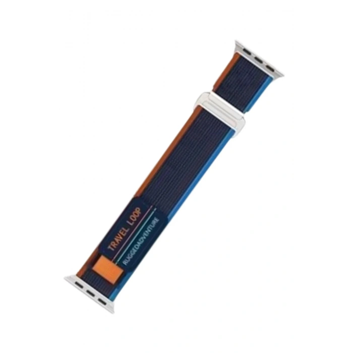 Apple Watch 42mm Alice Kumaş Kordon - Mavi-Turuncu