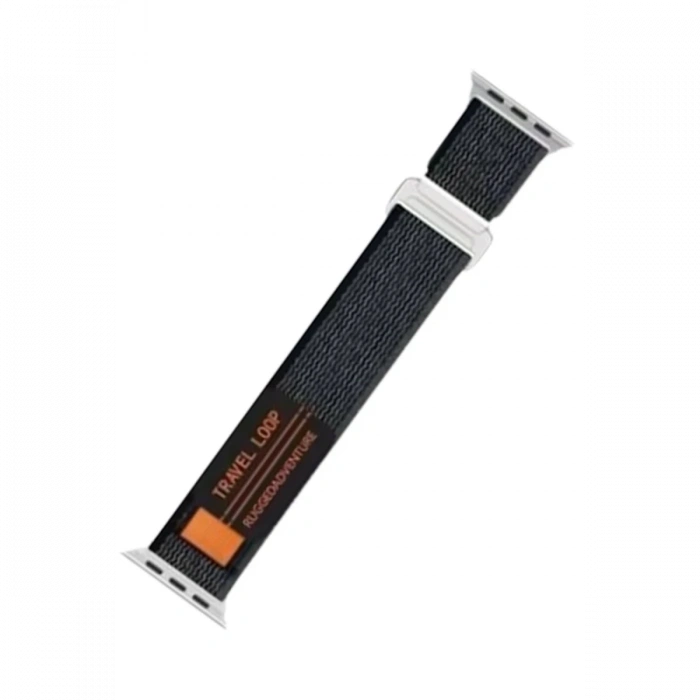 Apple Watch 42mm Alice Kumaş Kordon - Siyah-Gri