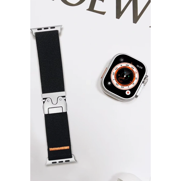 Apple Watch 42mm Forest Kumaş Kordon - Siyah