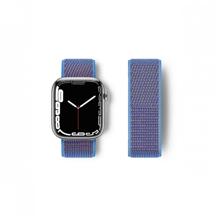 Apple Watch 42mm Hasırlı Cırtcırtlı Kordon - Mor