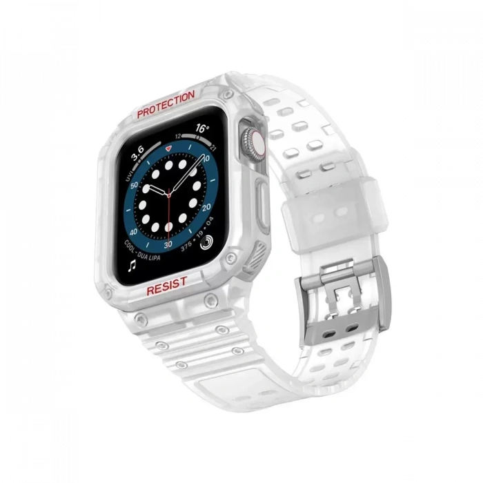 Apple Watch 42mm KR401 Silikon Kordon - Şeffaf