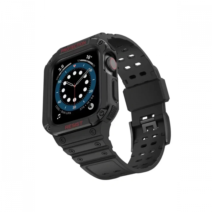 Apple Watch 42mm KR401 Silikon Kordon - Siyah