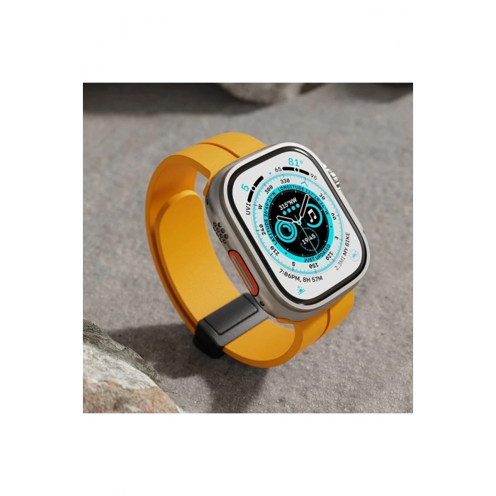 Apple Watch 42mm KR412 Elegance Stylısh Kordon - Kırmızı