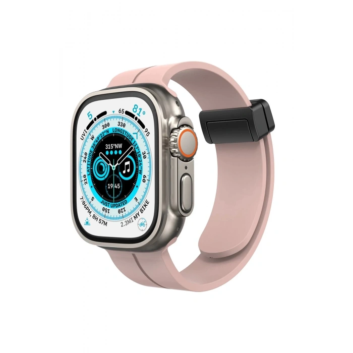 Apple Watch 42mm KR412 Elegance Stylısh Kordon - Pudra