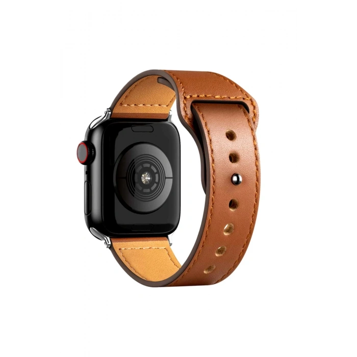 Apple Watch 42mm KR415 Luaz Deri Kordon - Kahverengi