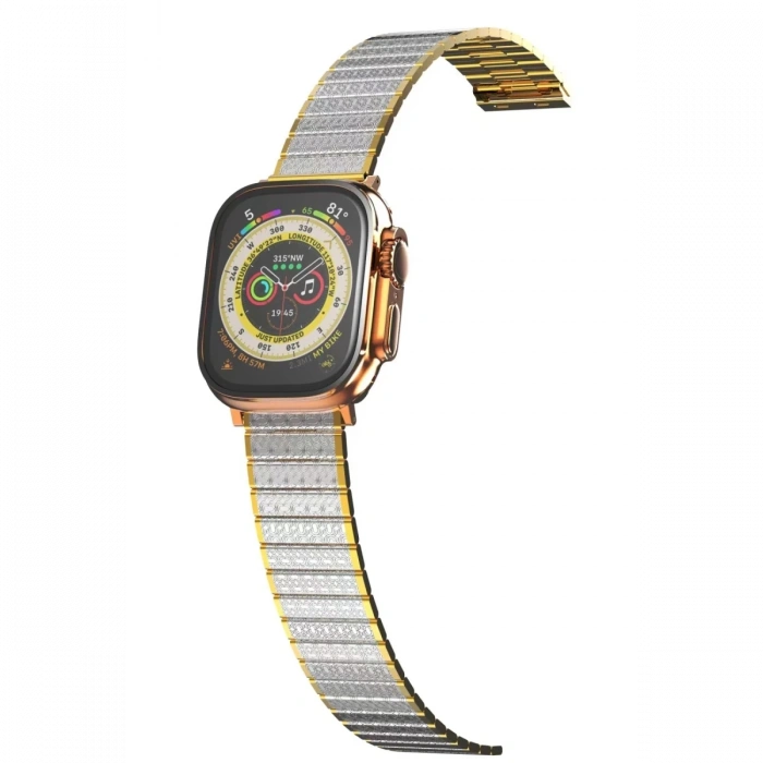Apple Watch 42mm Made Metal Kordon - Gümüş-Gold