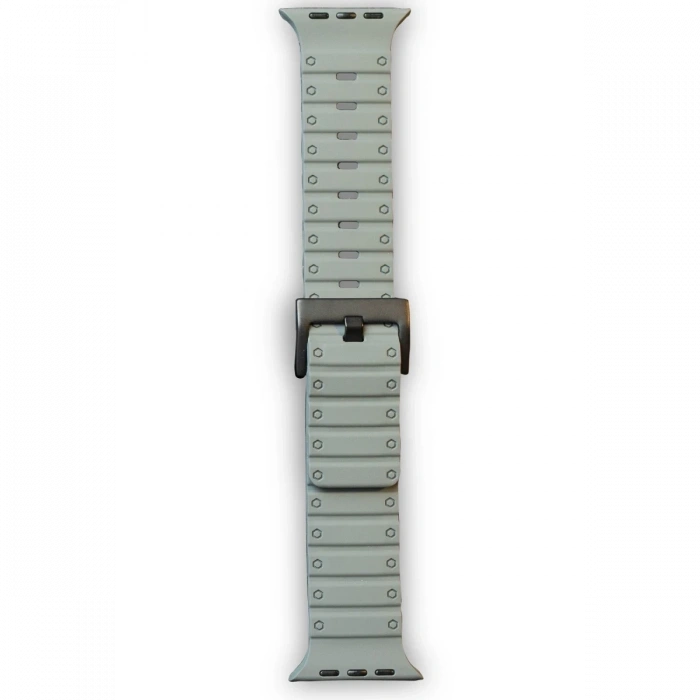 Apple Watch 42mm Magnus Mıknatıslı Silikon Kordon - Gri