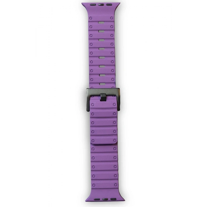 Apple Watch 42mm Magnus Mıknatıslı Silikon Kordon - Mor
