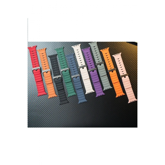 Apple Watch 42mm Magnus Mıknatıslı Silikon Kordon - Mor