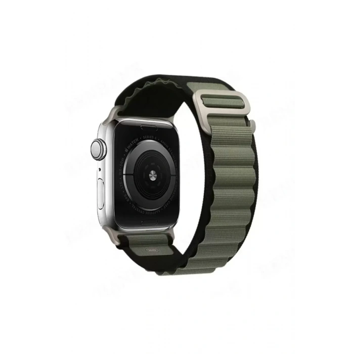 Apple Watch 42mm Mountain Kordon - Siyah-Yeşil