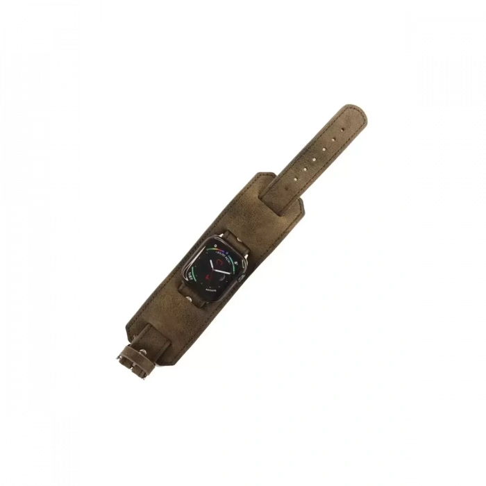 Apple Watch 42mm NL17 Deri Kordon - Kahverengi