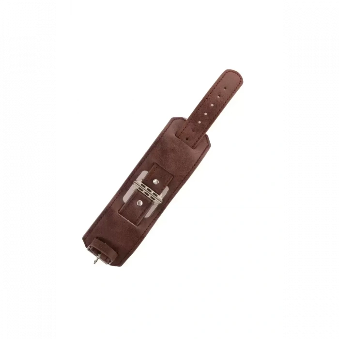 Apple Watch 42mm NL17 Deri Kordon - Mürdüm