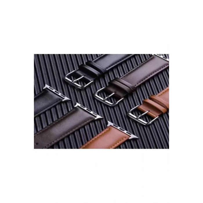 Apple Watch 42mm NL26 Deri Kordon - Taba