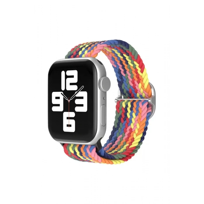 Apple Watch 42mm Star Kordon - Siyah-Kırmızı-Sarı