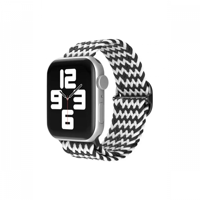 Apple Watch 42mm Star Kordon - Zigzag Siyah-Beyaz